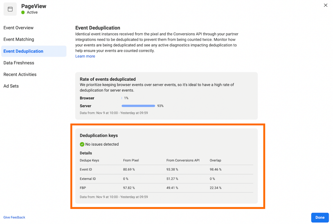 Diagrama de deduplicação de eventos web e server-side no Meta com event_id, mostrando como browser e servidor compartilham o mesmo evento sem duplicar